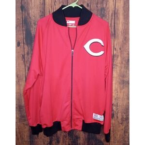 Cincinnati Reds True Fan Full Zip Track Jacket Men's Large Red Genuine Merch‎